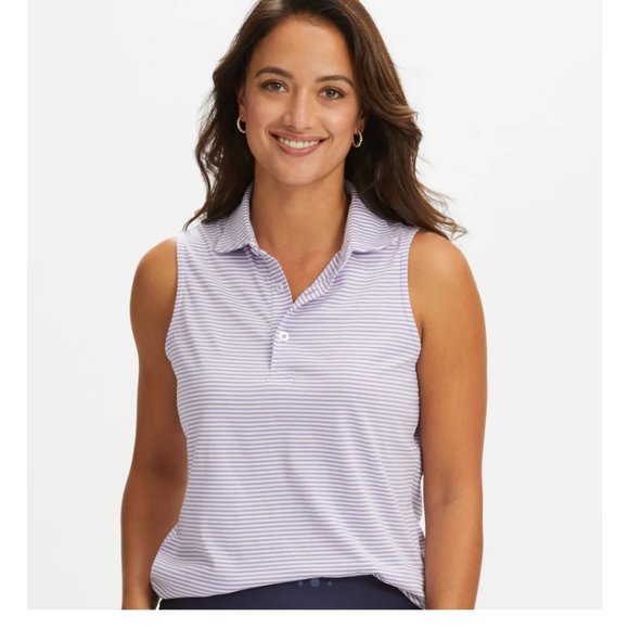 Renwick Sleeveless Polo Striped Size Large - Picture 2 of 10